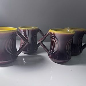 Vintage Carillon Canada brown with yellow coffee mugs